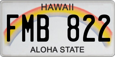 HI license plate FMB822