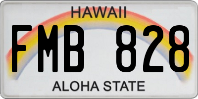 HI license plate FMB828