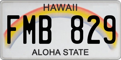 HI license plate FMB829