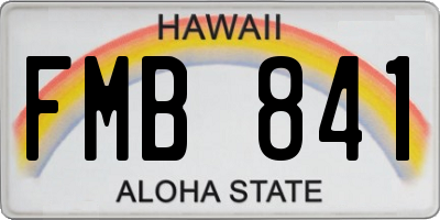 HI license plate FMB841