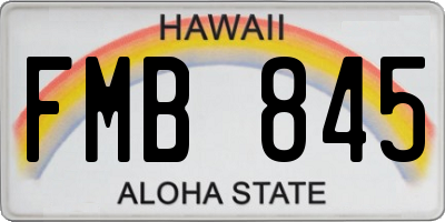 HI license plate FMB845