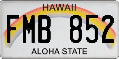 HI license plate FMB852