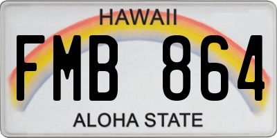 HI license plate FMB864
