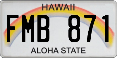 HI license plate FMB871