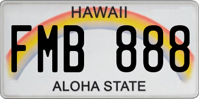HI license plate FMB888