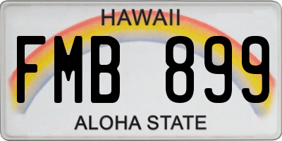 HI license plate FMB899