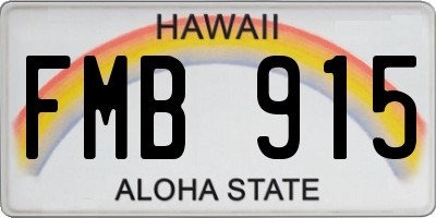 HI license plate FMB915