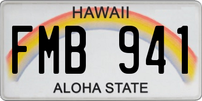HI license plate FMB941