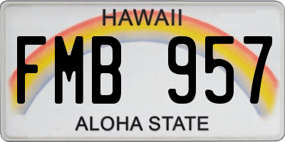 HI license plate FMB957