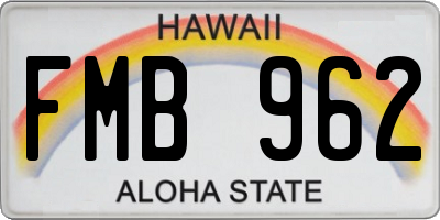 HI license plate FMB962
