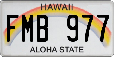 HI license plate FMB977