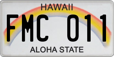 HI license plate FMC011