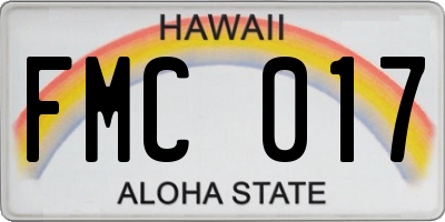 HI license plate FMC017