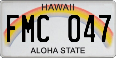 HI license plate FMC047