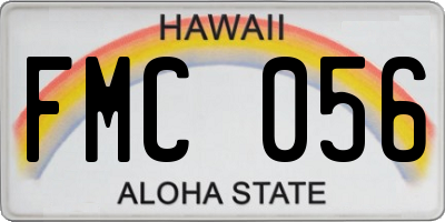 HI license plate FMC056