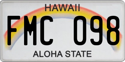 HI license plate FMC098