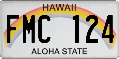 HI license plate FMC124