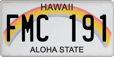 HI license plate FMC191
