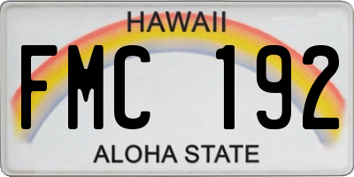 HI license plate FMC192