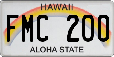 HI license plate FMC200