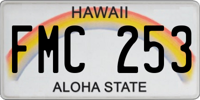 HI license plate FMC253