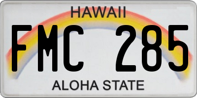 HI license plate FMC285