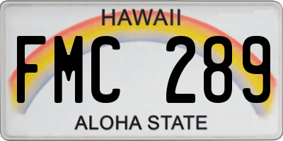 HI license plate FMC289