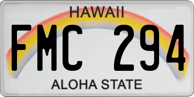 HI license plate FMC294