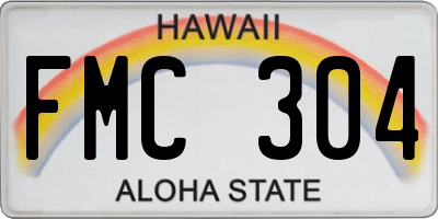 HI license plate FMC304
