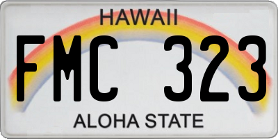 HI license plate FMC323