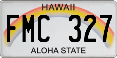 HI license plate FMC327