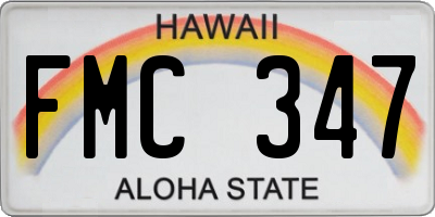 HI license plate FMC347