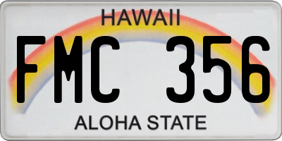 HI license plate FMC356