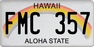 HI license plate FMC357