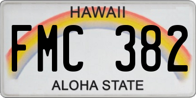 HI license plate FMC382
