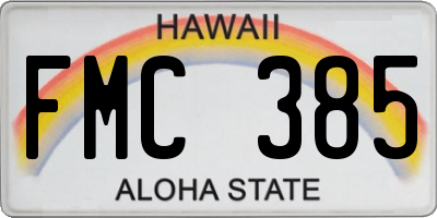 HI license plate FMC385