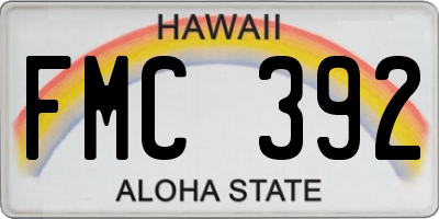 HI license plate FMC392