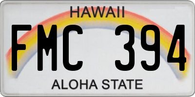 HI license plate FMC394