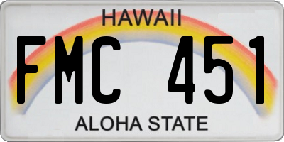 HI license plate FMC451