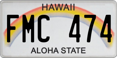 HI license plate FMC474