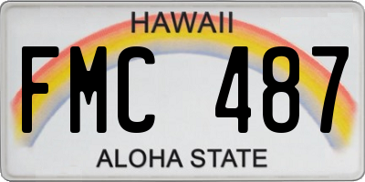 HI license plate FMC487