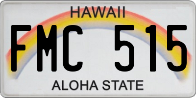 HI license plate FMC515