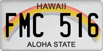 HI license plate FMC516