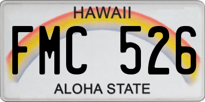 HI license plate FMC526
