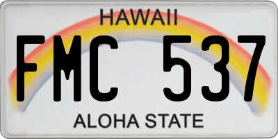 HI license plate FMC537