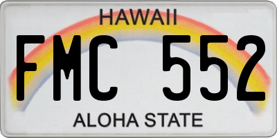 HI license plate FMC552