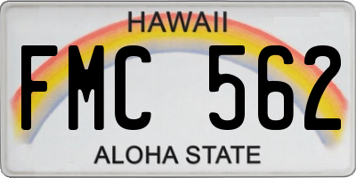 HI license plate FMC562
