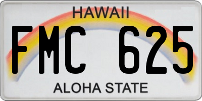 HI license plate FMC625