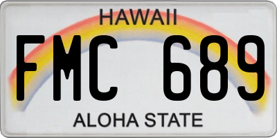 HI license plate FMC689