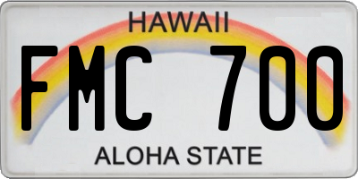HI license plate FMC700